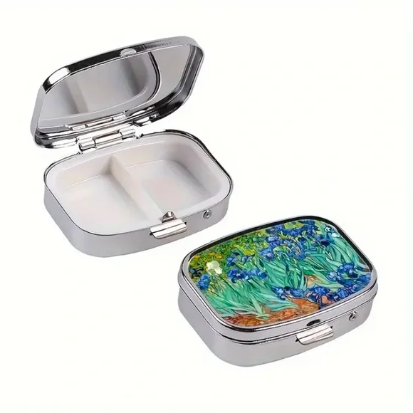 NIB 1pc Retro Vintage Iris Impressionism Pill /Small Jewelry Box - Picture 8 of 10